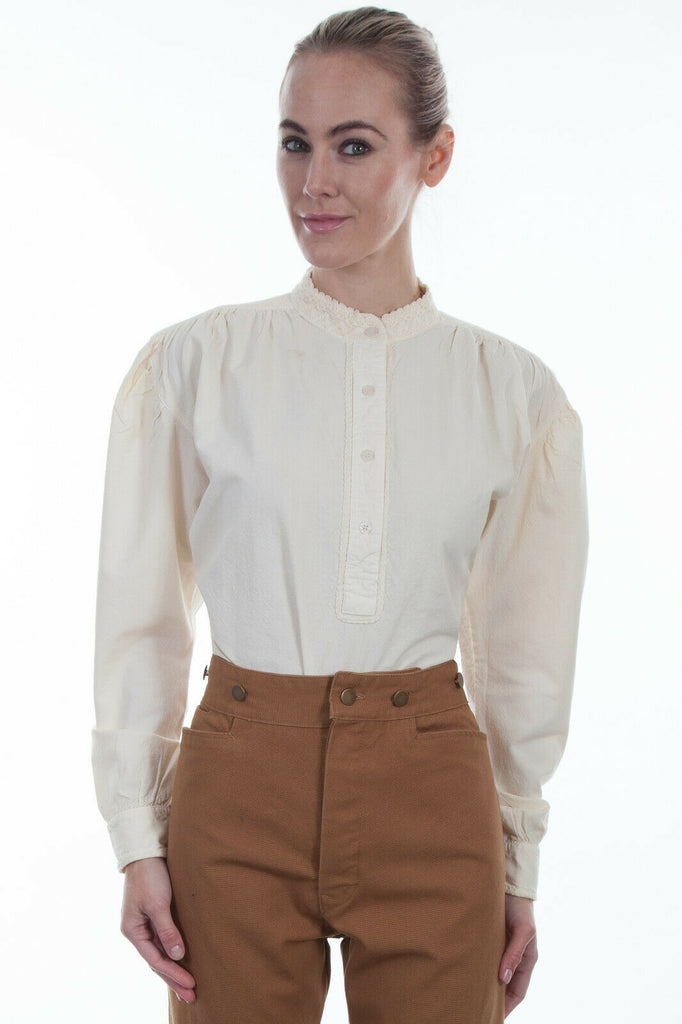 Scully RangeWear Women's 100% Cotton Pleated Pullover L/S Work Blouse RW534