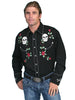 Scully Western Big Men's Polyester L/S Big Skull Rosees Western Shirt P-771X
