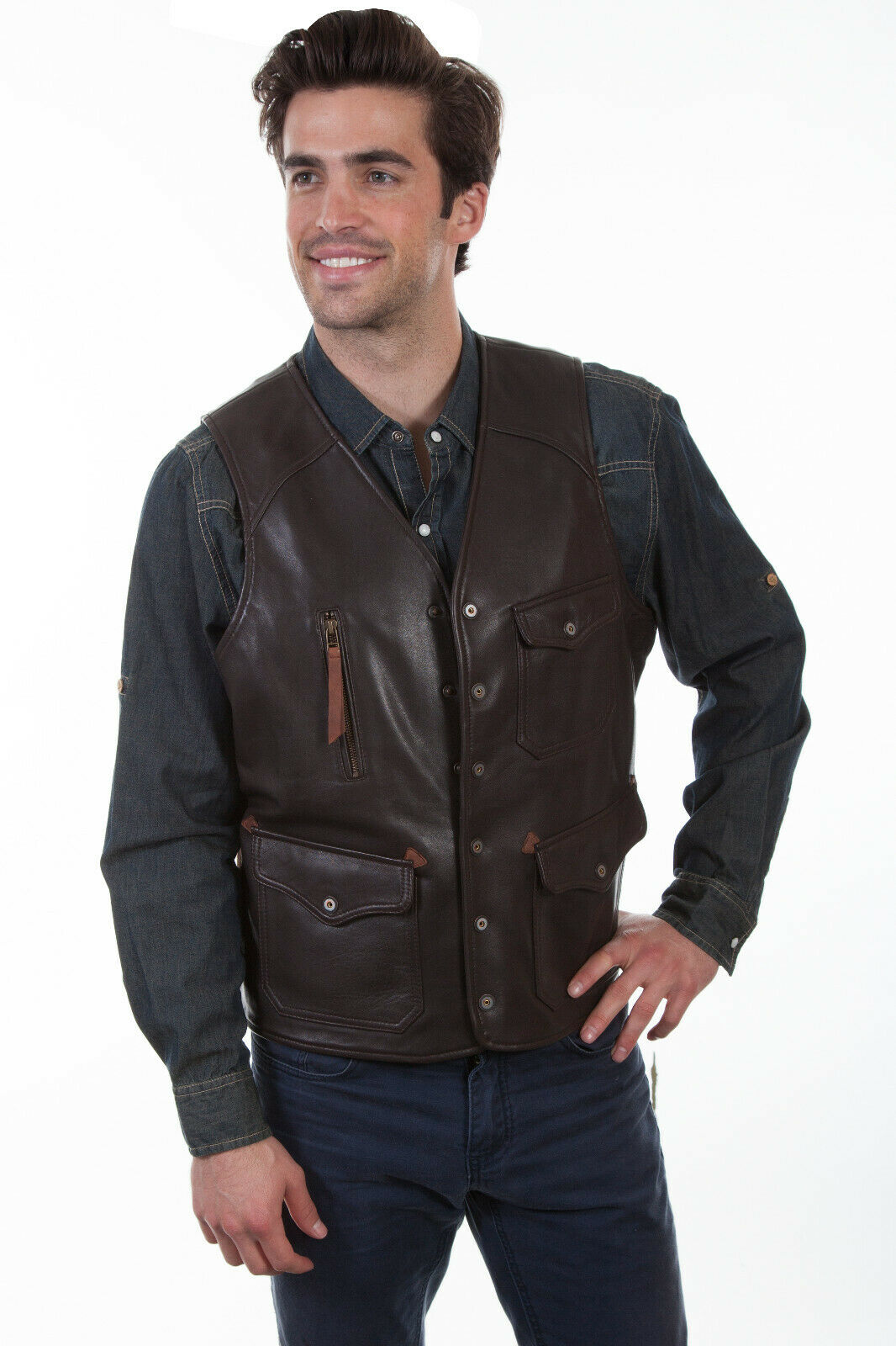 Scully Men's Lambskin Rugged Classic Vest 721