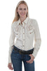 Scully Women's Poly/Rayon Horseshoes Long Sleeve Western Blouse PL-873
