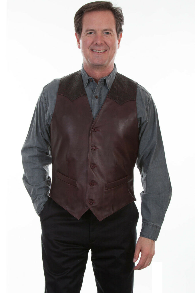 Scully Men's Ostrich Lambskin Western Vest 607