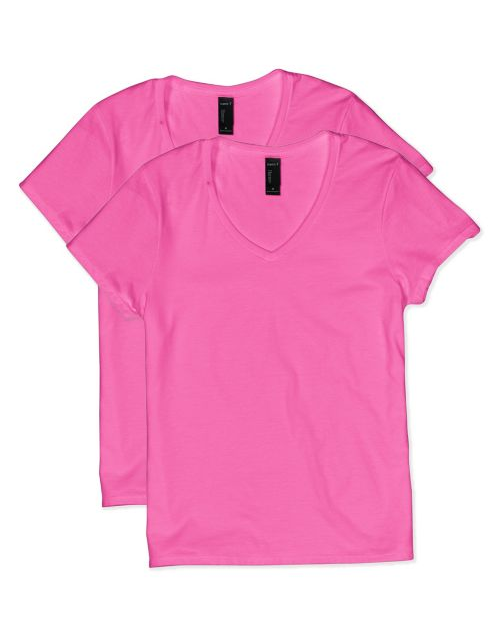Hanes Women's Lightweight Nano-T Short Sleeve V-neck Tee (2-pack) OS04V2