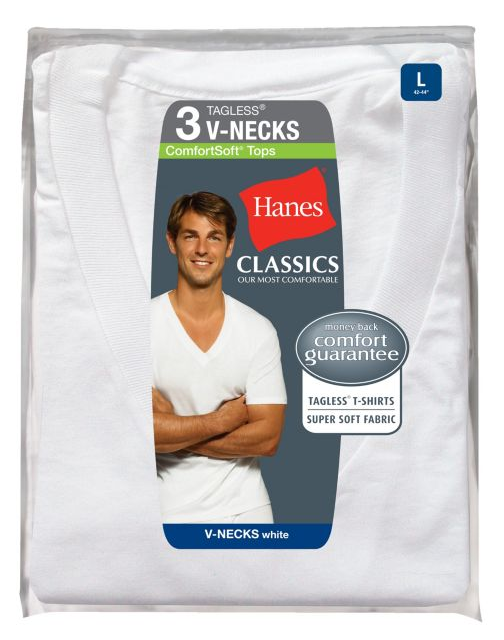 Hanes Ultimate™ ComfortSoft® TAGLESS® Men's V-Neck Undershirt 3-Pack 7880W3