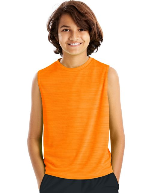 Hanes Sport™ Boys' Sleeveless Heathered Tech Tee OD180