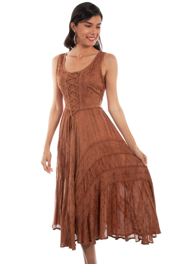 Scully Women's Full Length Dress 100% Rayon Lace Up HC118