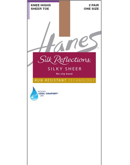 Hanes Silk Reflections Silky Sheer No-Slip Band KH w/Run Resistant Tech 0A990