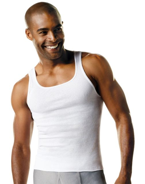 Hanes ComfortSoft® TAGLESS® Men's Big & Tall Ribbed Tank Undershirt 3-Pk 018HNT