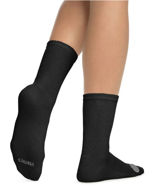 Hanes Women's Cool Comfort® Crew Socks Extended Sizes 8-12, 6-Pack 683V6P