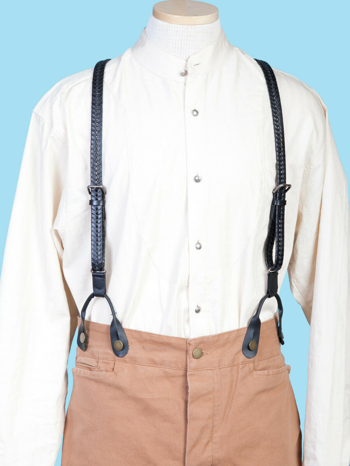 Scully Wahmaker Men's Leather Flat Braided Suspenders 540775