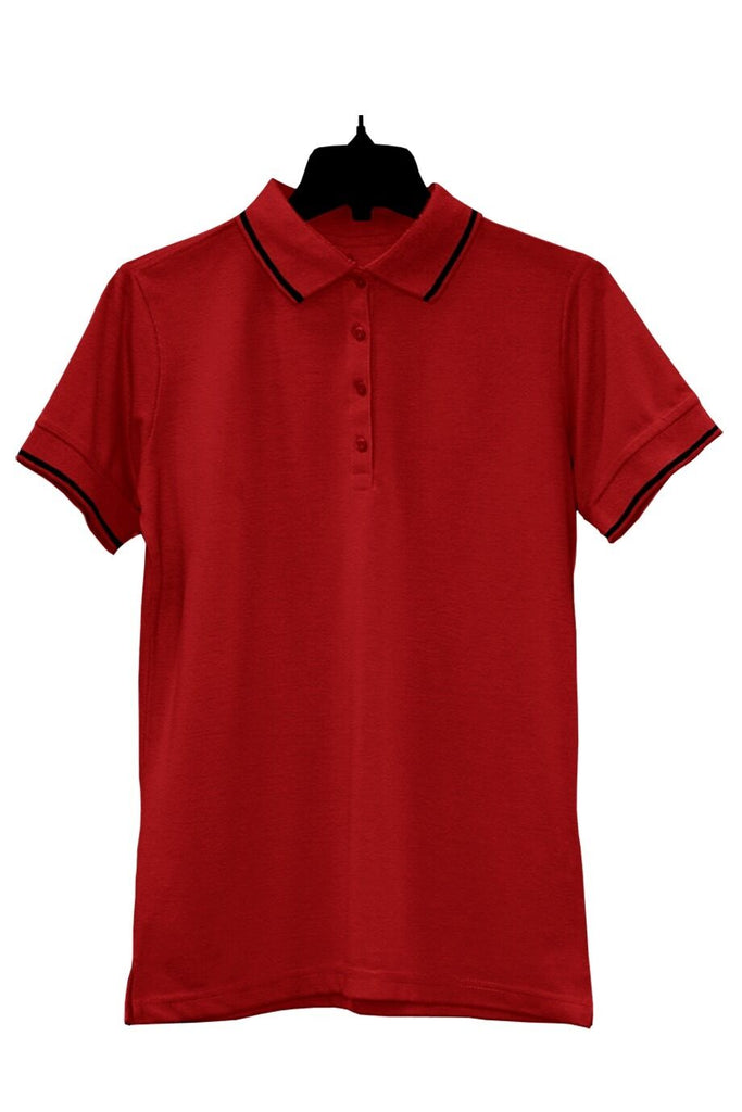 Ladies Pique Polo-Stripe Accent 5510