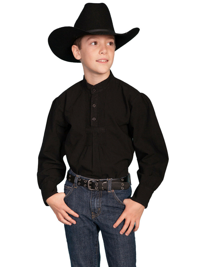 Scully Rangewear Boys 100% Cotton L/S Pullover Pleated Front Shirt 500020K