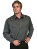 Scully Men's Western Shirt Poly Blend Floral Tooled Stitch Long Sleeve P-634