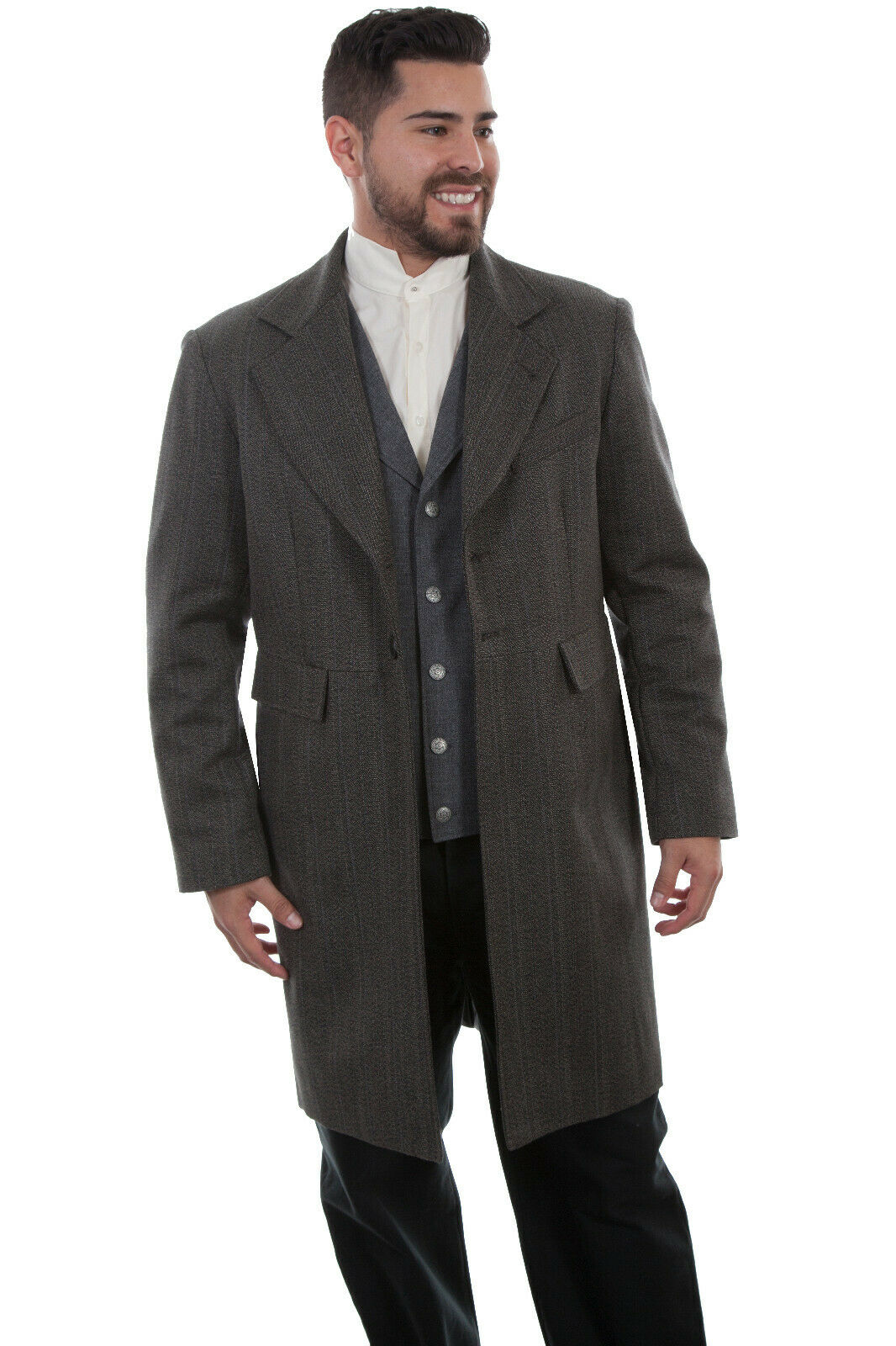 Scully Wahmaker Men's Cotton Blend Stripe Frock Coat 541509