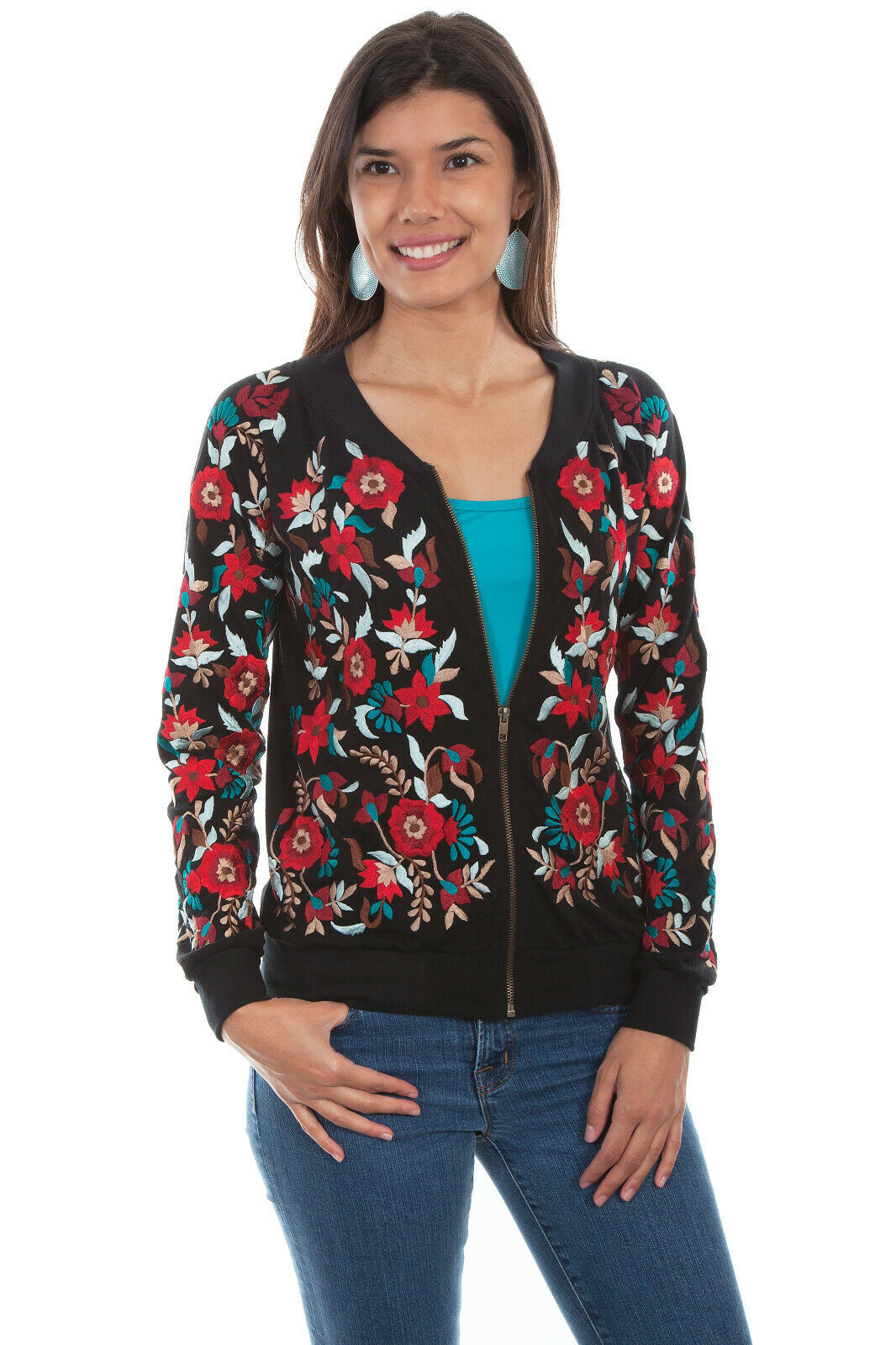 Scully Women's Embroidered Bomber Jacket HC527