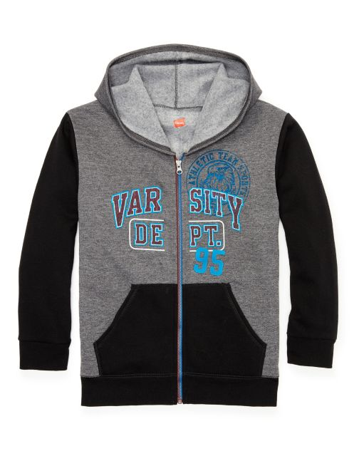 Hanes Boys' Graphic Fleece Colorblock Full Zip Hoodie D264
