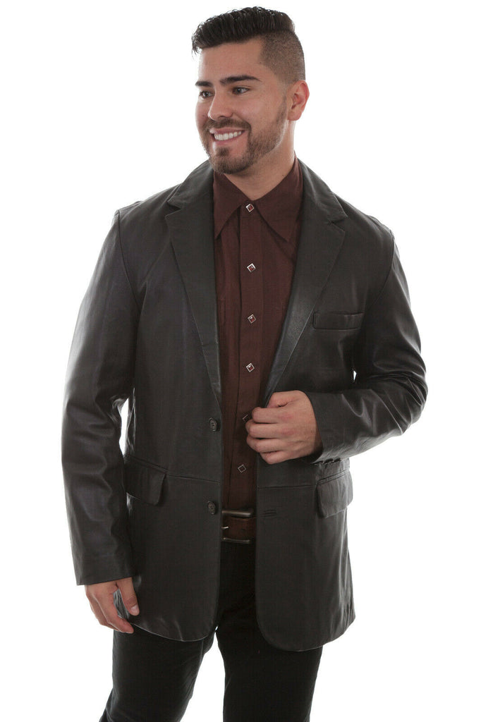 Scully Leather Men's Lambskin Button Front Blazer 906