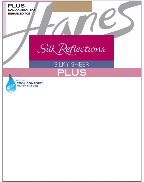 Hanes Silk Reflections Plus Enhanced Toe Sheer Pantyhose 00P15