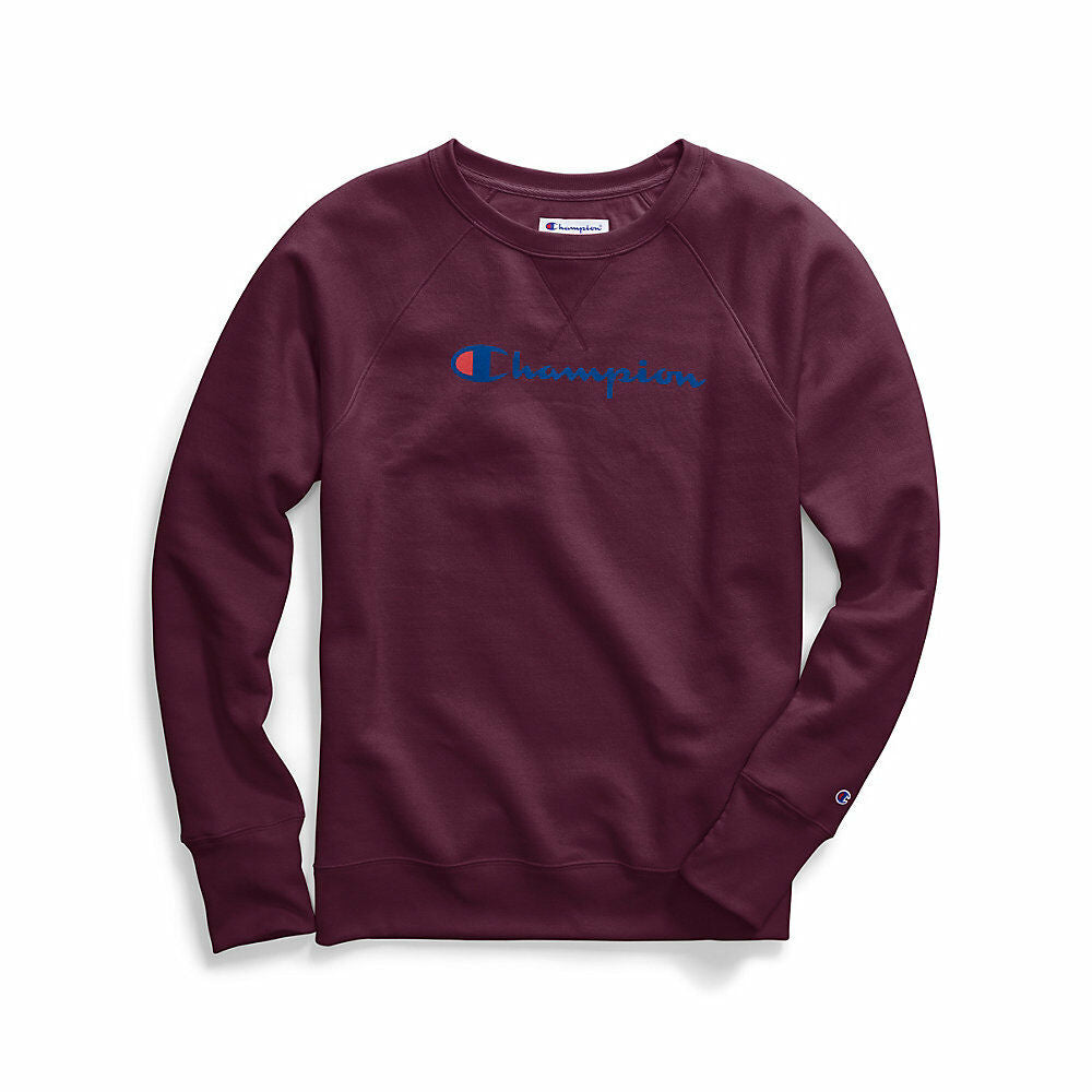 Champion Women Plus Powerblend Fleece Crew Graphic-2C Script QW914G Y07466