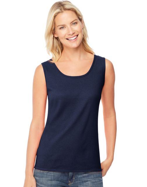 Hanes Women's Mini-Ribbed Cotton Tank O9341