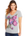 Hanes Women's Lucious Peonies Short Sleeve V-Neck Tee GT9337 Y06920