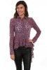 Scully Womens Double Ruffle Long Sleeve Blouse HC479