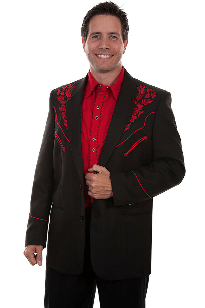 Scully Western Men's Polyester Floral Tone Embroidered Blazer P-733
