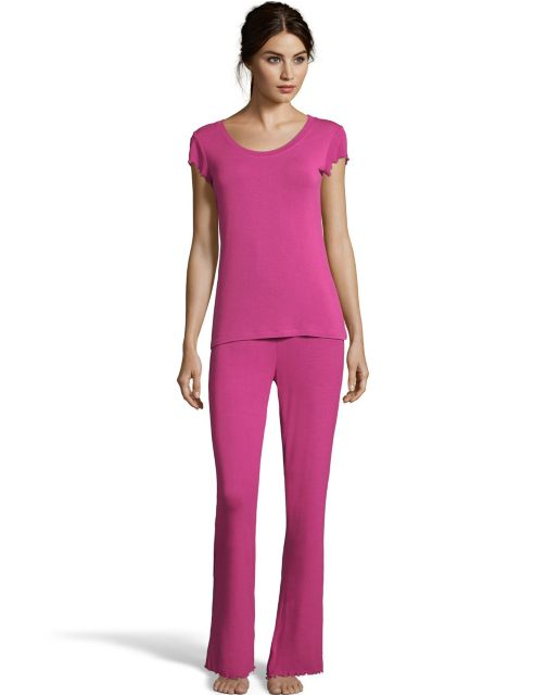 Maidenform Flutter Sleeve Tee & Rib Pants Set MFS8832