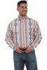 Scully Men's Red/White/Blue 100% Cotton Southwest Long Sleeve Shirt PS-224