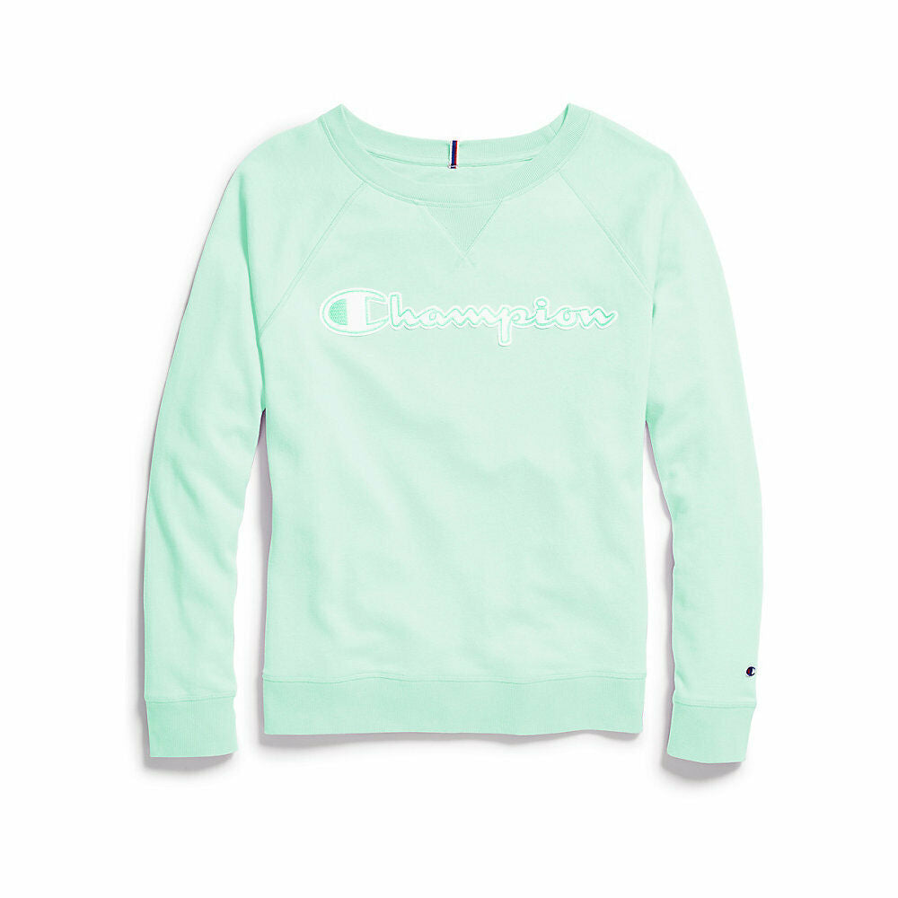 Champion Women's Heritage French Terry Crew, Chainstitch Logo W9493 549938