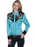 Scully Western Women's Turquoise Polyester L/S Horseshoe Western Shirt PL-637