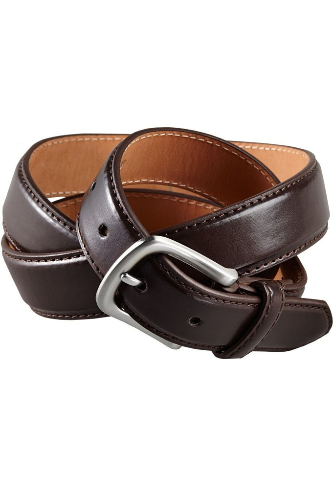 Men's Leather Dress Belt with Nickel Brushed Buckle BP01