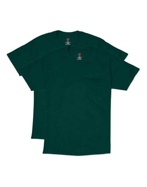 Hanes Men's Short Sleeve Pocket Tee Value Pack (2-pack) O55902
