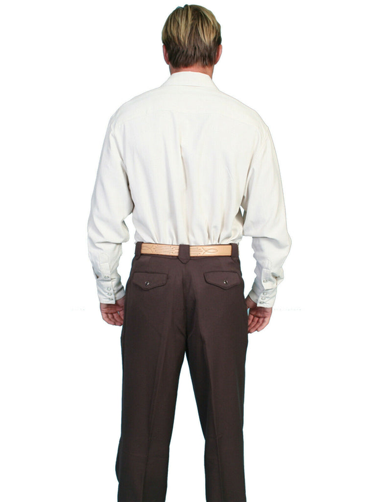 Scully Men's Western Poly Blend Front Zip Solid Trouser Pants P-708