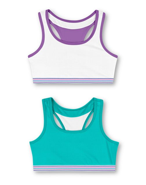 Hanes Girls' ComfortFlex Fit® Pullover Bra w/Wide Racerback Straps 2-Pack MHH192