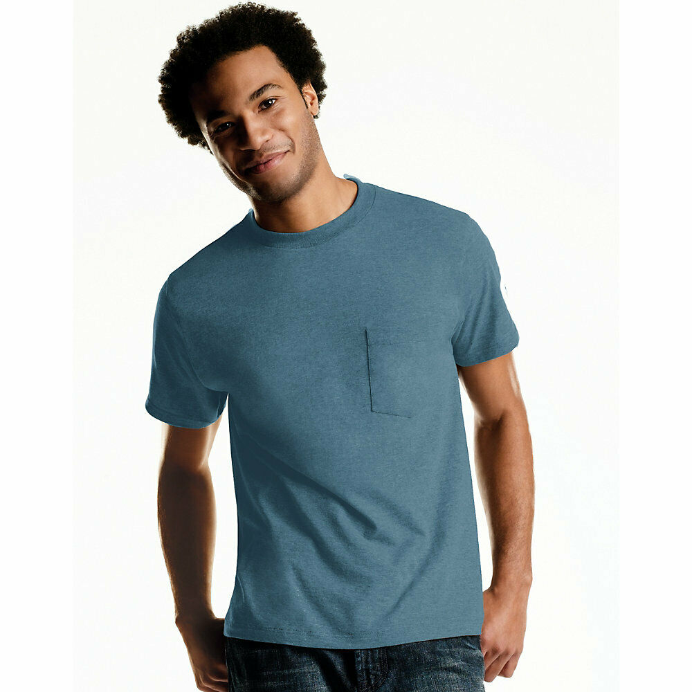 Hanes Men's TAGLESS® ComfortSoft® Dyed Crewneck Pocket T-Shirt 4-Pack 2176A4