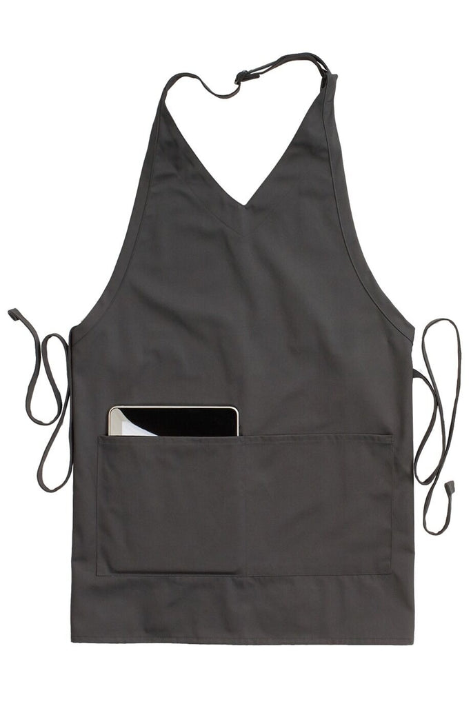 Two Pocket V-Neck Bib Apron 9009
