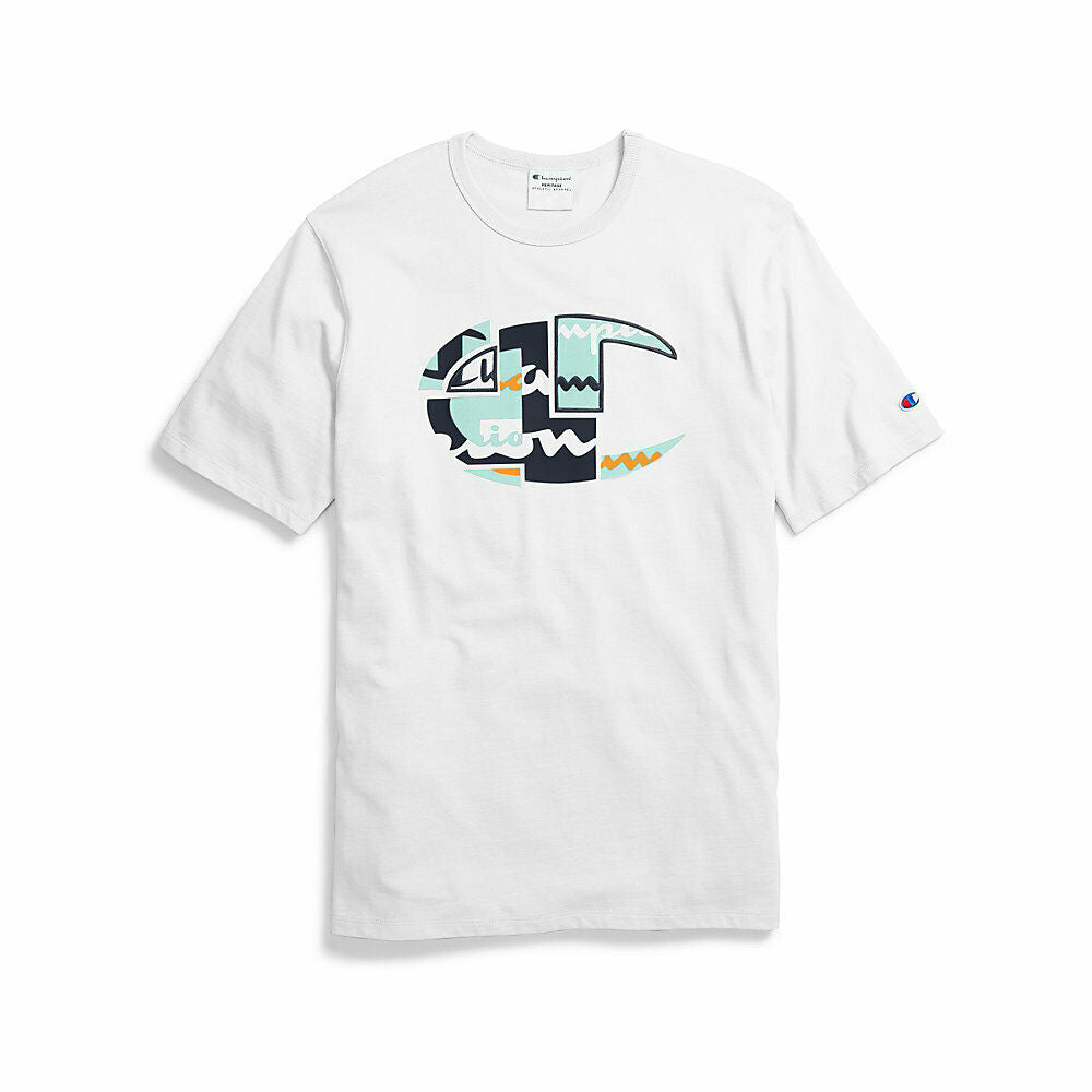 Champion Life&reg; Men's Tee, Patchwork Logos Champion