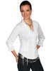 Scully Contemporary Womens Ruffled Blouse Cotton 3/4 Sleeve PSL-048
