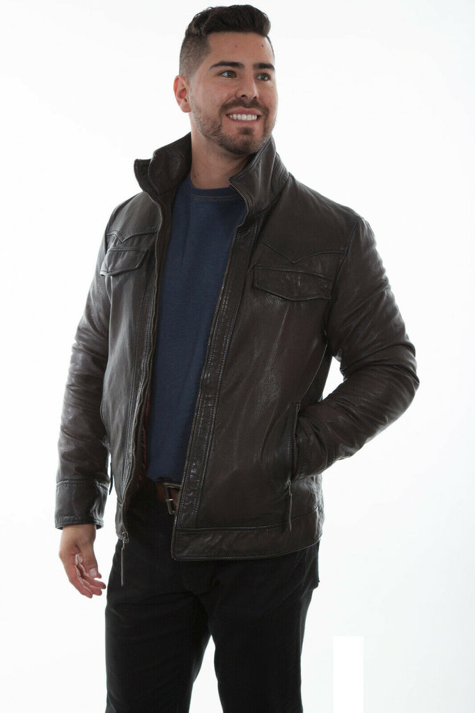 Scully Men's Leather Double Collar Jacket 1019