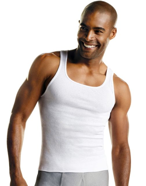 Hanes Men's TAGLESS® ComfortSoft® White A-Shirt 6-Pack 372AP6