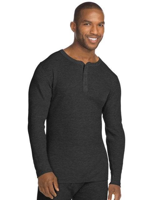 Hanes X-Temp; Men's Organic Cotton Thermal Henley 14510