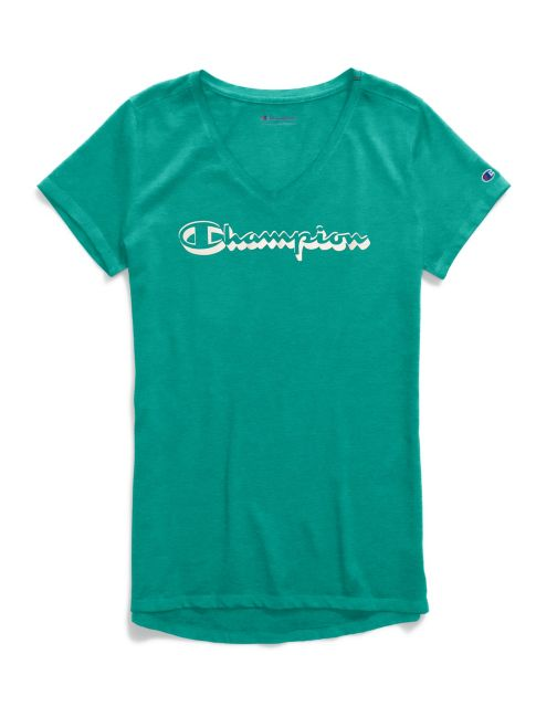 Women's Authentic Wash V-Neck Tee, Shadow Logo