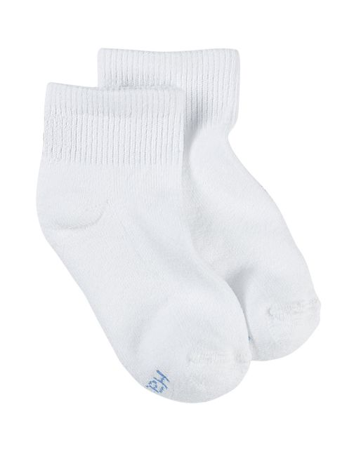 Hanes Girls' ComfortBlend® EZ Sort® Ankle Socks White Assorted 6-Pack 630/6