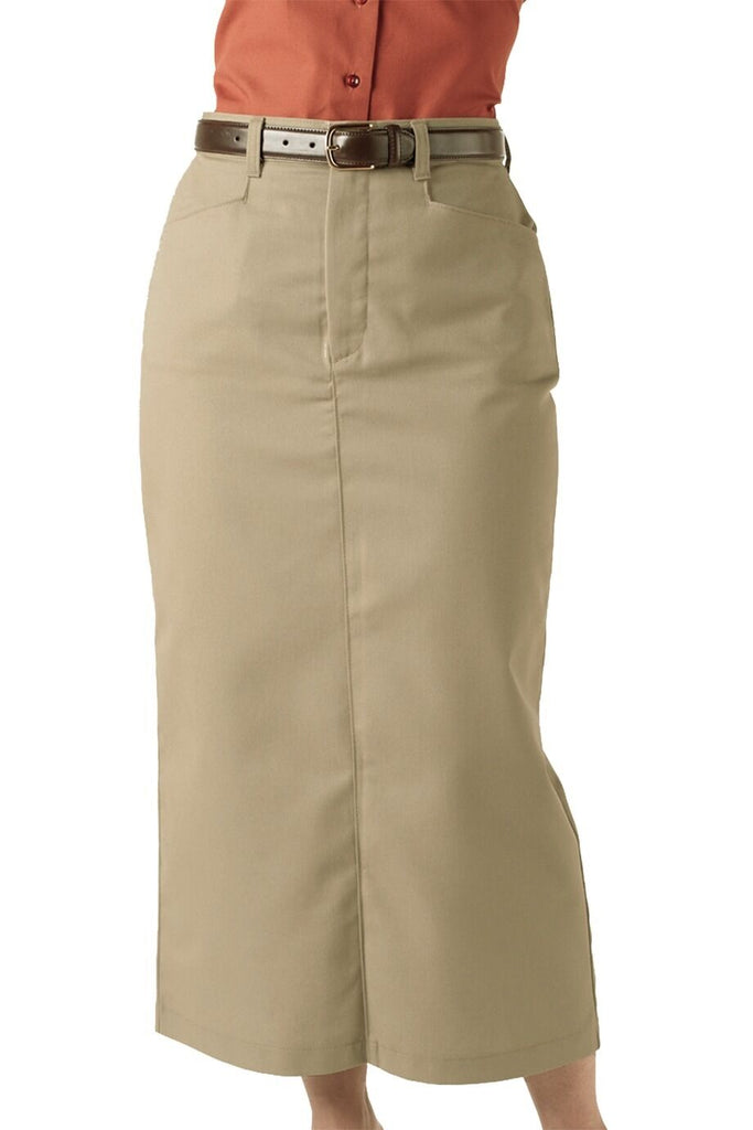 Women's Chino Flat Front 35" Length Skirt 9779