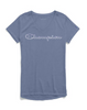 Champion Women's Authentic Wash V-Neck Tee, Colorblock Logo W0821G 549933