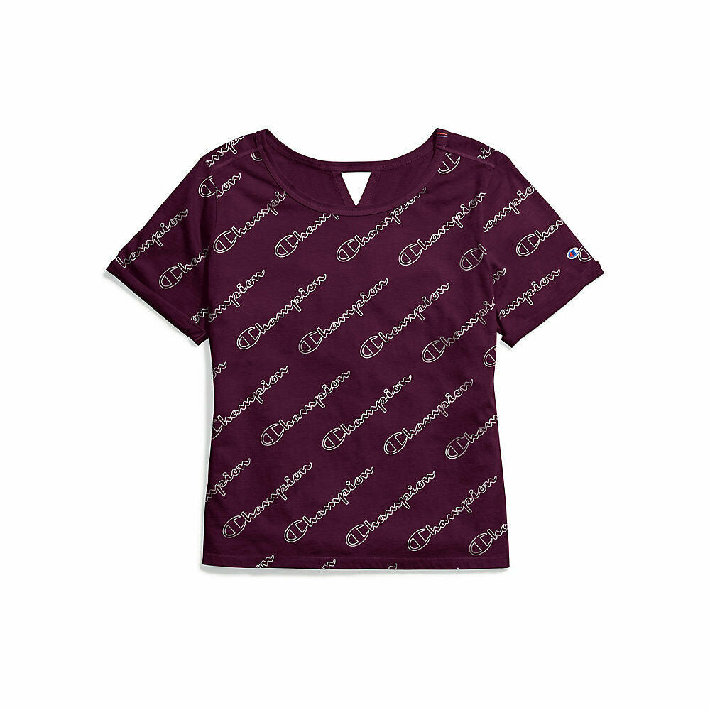 Champion Women's Heritage Tee, Allover Logo W4547P