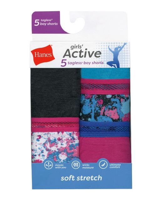 Girls' Active Stretch Gymshorts 5-Pack