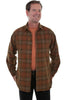 Scully Western Men's 100% Cotton Corduroy Plaid Long Sleeve Shirt TR-084