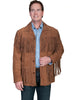 Scully Leather Men's Boar Suede Button Front Fringe Jacket 86