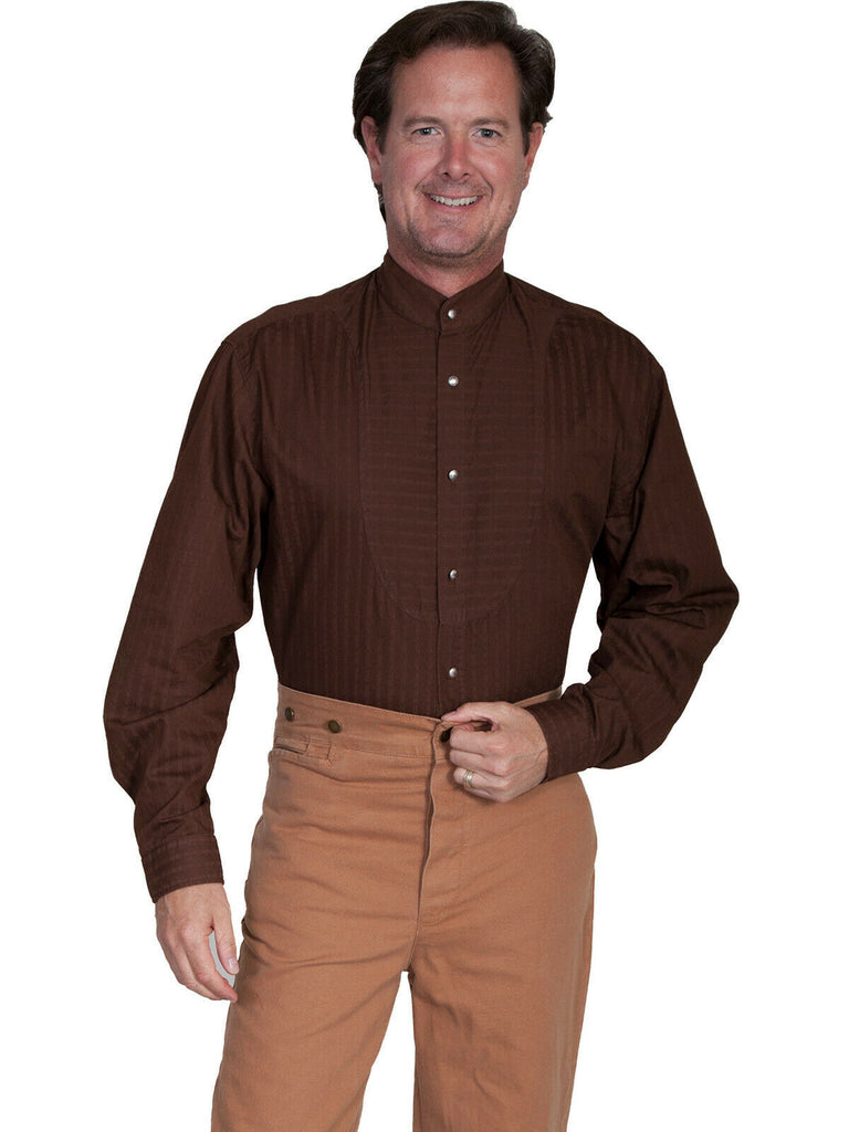 Scully Wahmaker Big Men's 100% Cotton L/S Bib Tone Stripe Western Shirt 559150X